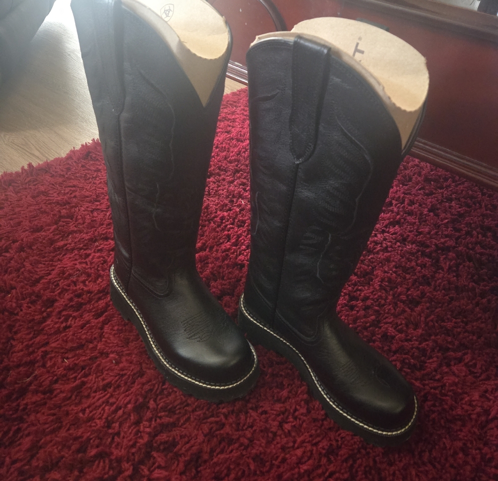 Ariat Black Over-The-Knee Western Boots with Contrast Stitching